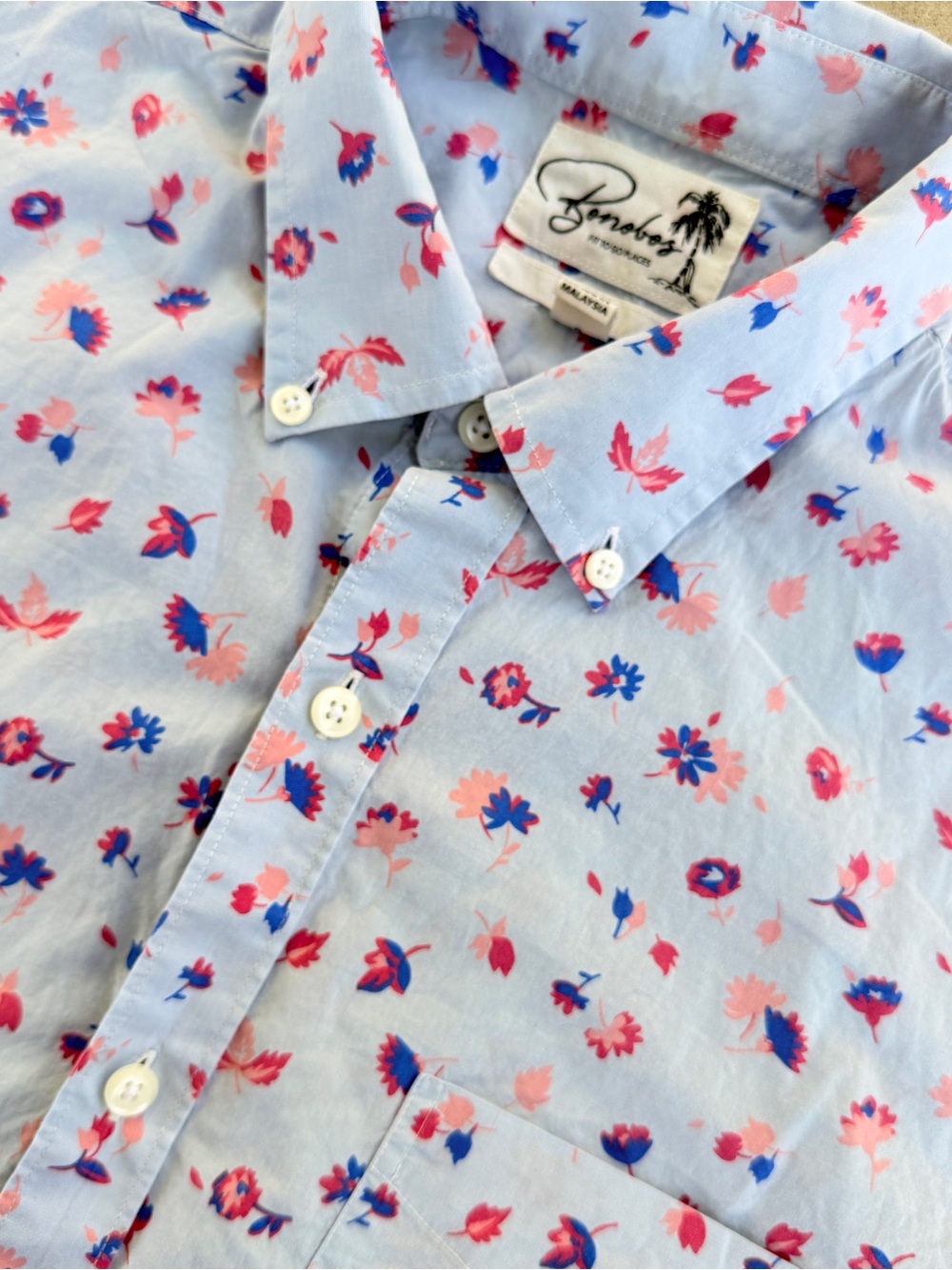 Bonobos Riviera Short Sleeve Button Up Shirt Tailored Fit Large